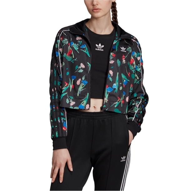 adidas Bellista Cropped Track chamarra para mujer, negro, extragrande