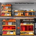 thumbnail image 2 of 48"W Garage Shelving, 3000LBS Heavy Duty Adjustable Storage Shelf, 4 Tier Metal Storage Rack, Garage Storage Shelving Unit for Warehouse, Basement, Supermarket, 47.3"W x 23.7"D x 78.7"H Black-Orange, 2 of 11