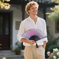 thumbnail image 4 of Handheld Folding Fan Set Traditional Chinese Paper Fan For Room Dance Performance Accessories, 4 of 5