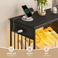 thumbnail image 3 of 6-Drawer Dresser with Hanging Rack & LED Lighting – Storage Organizer, Charging Station, Reversible Wood Top, Shoe Rack, Sturdy Frame for Bedroom, Kids Room, Black, United States, 3 of 7