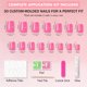 thumbnail image 5 of Uñas postizas Press On SXVME cortas rosa bebé estilo coffin 30 piezas, 5 of 6