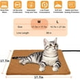 thumbnail image 2 of Pet Heating Pad for Cats & Dogs Indoor Outdoor, Warming Cat Heating Pad with Chew Resistant Cord, Adjustable Temperature & Time, Heated Cat Bed Mat Waterproof for Cats Small Dogs, 17.7'' × 17.7'', 2 of 13