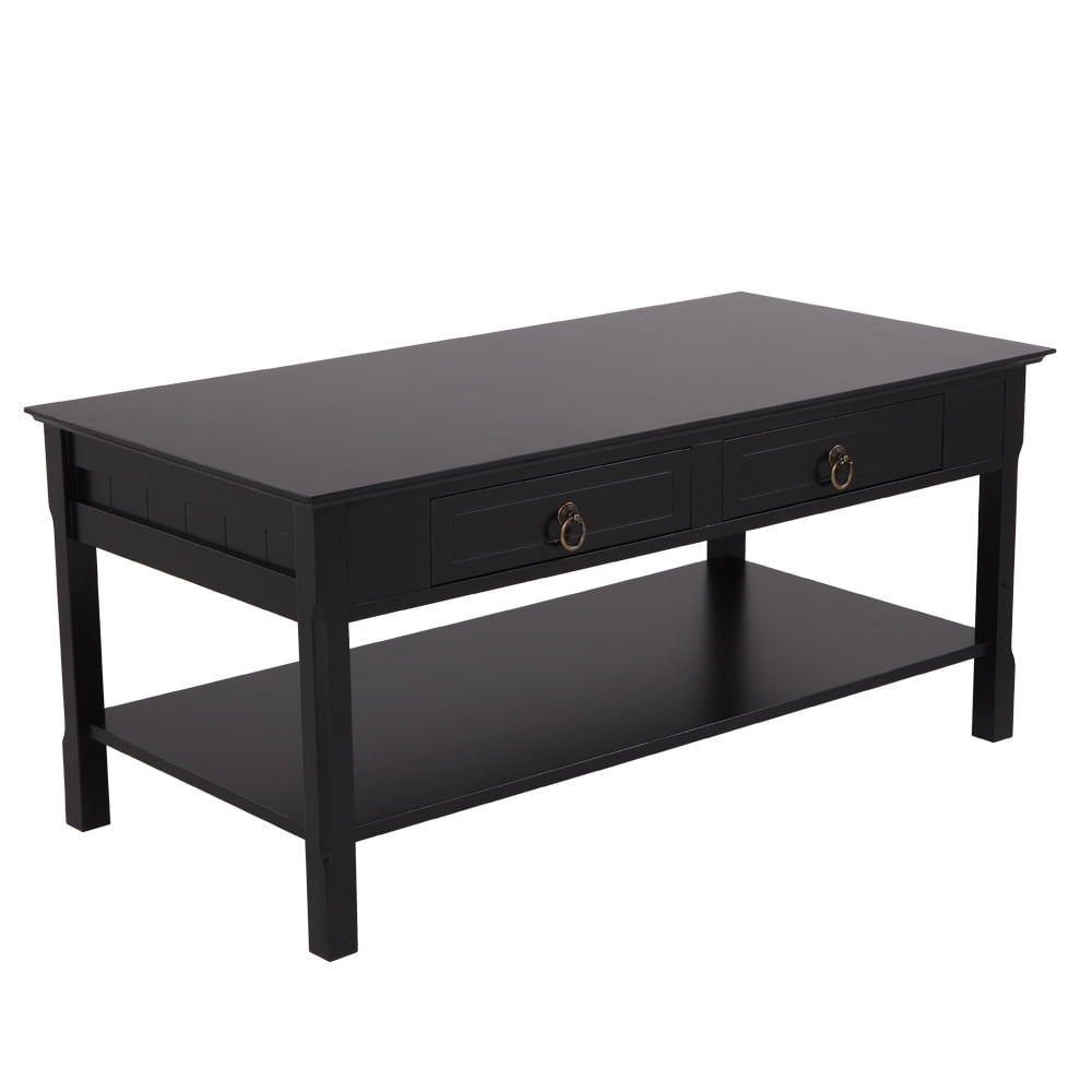 Private Jungle FCH Simple Two Solid Wood Foot End Table,Black Private Jungle FCH Simple Two Solid Wood Foot End Table,Black
