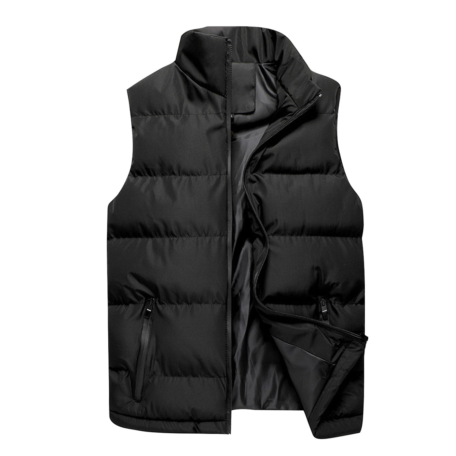 Bcfgryg Men's Outdoor Casual Stand Collar Vest Padded Jacket Coat