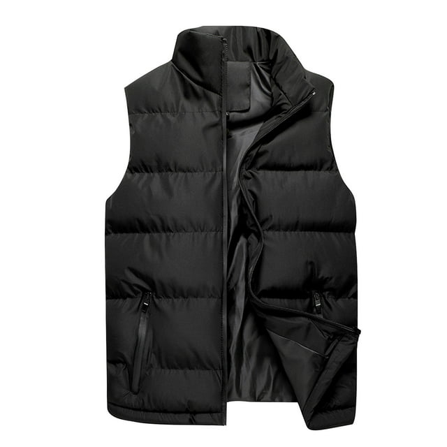 Handshe Veste Sans Manches Décontractée pour Hommes, Col Montant, Rembourrée, Double Face, Chaude