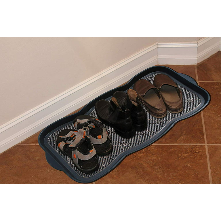 A1 Home Collections A1hc Heavy Duty Flexible Black/Copper 16 in. x 31 in. Rubber Multi-Purpose for Shoes, Garden, Entryway, Boot Tray Mat