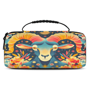 Herdesigns Goat Carry Case Compatible with Nintendo Switch 2017 & Oled 2021, with 20 Game Card Slots, Animal Head Portable Travel Carrying Case Pouch for Accessories & Games