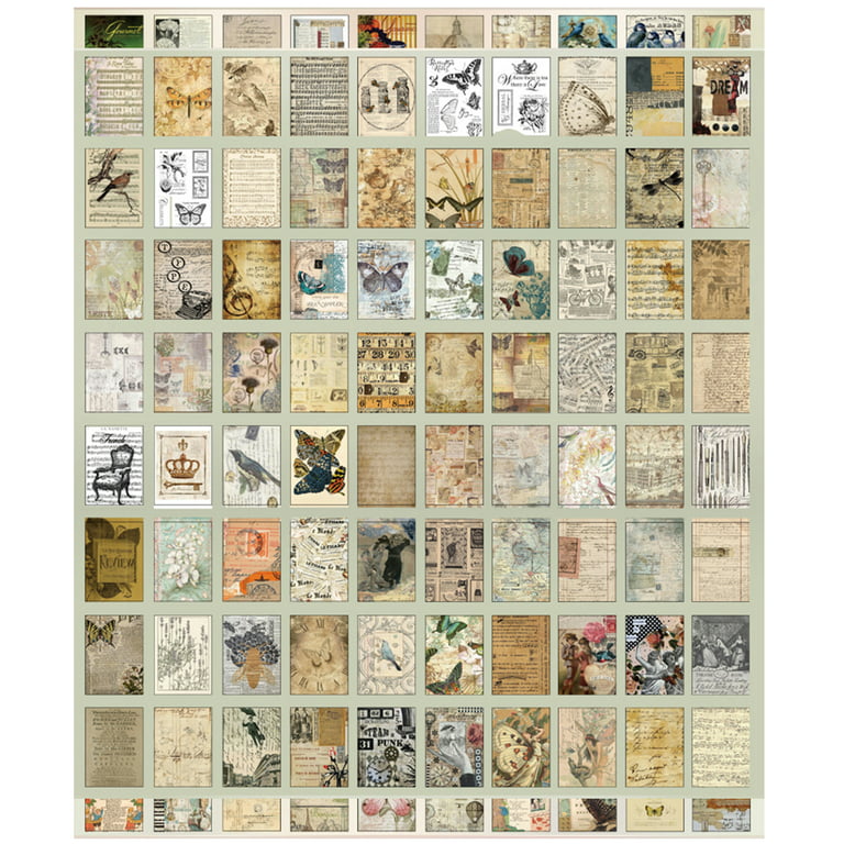 GENEMA Vintage Hand Account Book Sticker Scrapbooking Material Pages 50  Sheets 