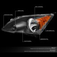 thumbnail image 2 of DNA Motoring For 07-11 Honda CR-V CRV OE Style JDM Black Amber Corner Headlight Lamps Pair, 2 of 6