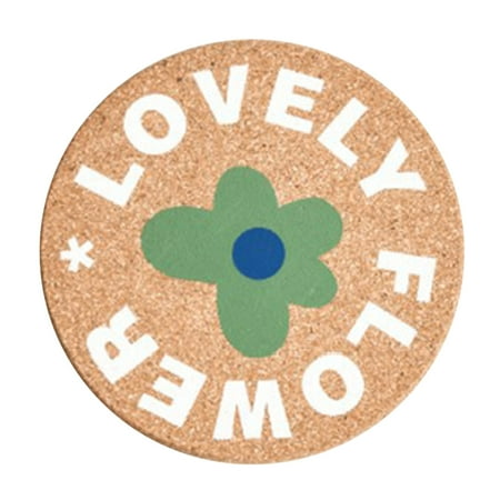 

Ins Style Round Cute Cork Cup Pad | Reusable Heat-Resistant Cup Mat with Small Flower Design | Non-slip Coaster Housewarming Gifts for Table New Home Living Room Decor Apartment Decor