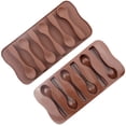 thumbnail image 4 of Small Silicone Spoon Chocolate Mold 6 Cavities Candy Making Molds DIY Specialty Bakeware, Brown,, 4 of 4
