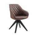 thumbnail image 6 of Art Leon Mid Century Accent Chair for Living Room, Faux Leather Swivel Desk Chair with Wood Legs, Mocha, 6 of 8