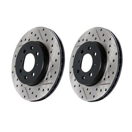 drilled stoptech rotor slotted