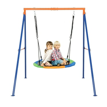Ktaxon 550lbs Capacity Kids Swing Set with Heavy Duty A-Frame Metal Swing Stand, 40" Saucer Swing, for Backyard, Playground, Outdoor