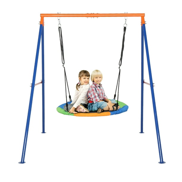 Ktaxon 550lbs Capacity Kids Swing Set with Heavy Duty AFrame Metal