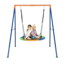 Ktaxon 550lbs Capacity Kids Swing Set with Heavy Duty A-Frame Metal Swing Stand, 40" Saucer Swing, for Backyard, Playground, Outdoor