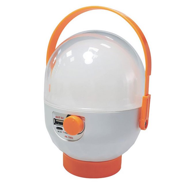facefd LED Camping Lantern Emergency Light USB Rechargeable Campfire for Outdoor Hiking Fishing Orange