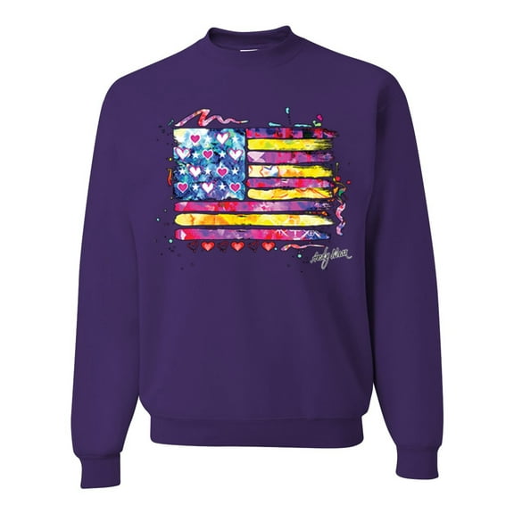 Wild Bobby, Colorful Neon Flag, Streetwear, Unisex Crewneck Graphic Sweatshirt, Purple, Small