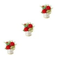 thumbnail image 4 of Justharion Simulation Flower Set Effortless Beauty Any Home Decor Style Indoor Or Outdoor Pinellia red 3Set, 4 of 6