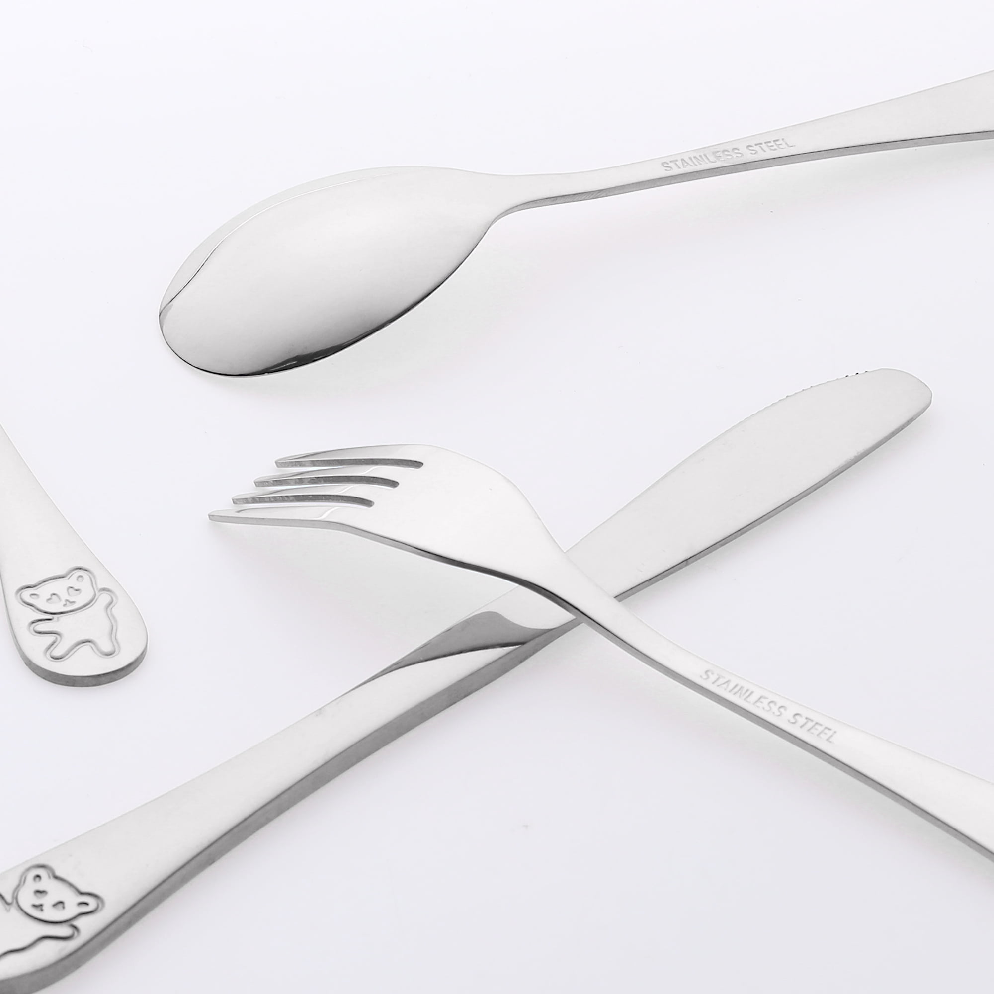 Unique Bargains Stainless Steel Flatware Set with Knife Silver 4 Pcs