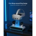 thumbnail image 5 of VR Charging Dock for Meta Quest 3/Quest 3S, Fast Charging Station with RGB 2 Rechargeable Batteries for Oculus Quest 3 Accessories, VR Headset Holder Stand & Controller Mount, 5 of 7