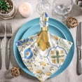thumbnail image 3 of GZHJMY Ornament Square Lemons Sicily Retro Pattern Cloth Napkins, Set of 4 20 x 20 Inch Soft & Comfortable Polyester Dinner Napkin for Family, Restaurant, Weddings, Parties, 3 of 5