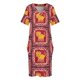 thumbnail image 4 of 2 vestidos largos con bolsos para mujer con estampado de collage de leones, vestidos para mujer, vestidos para ocasiones formales, 4 of 7