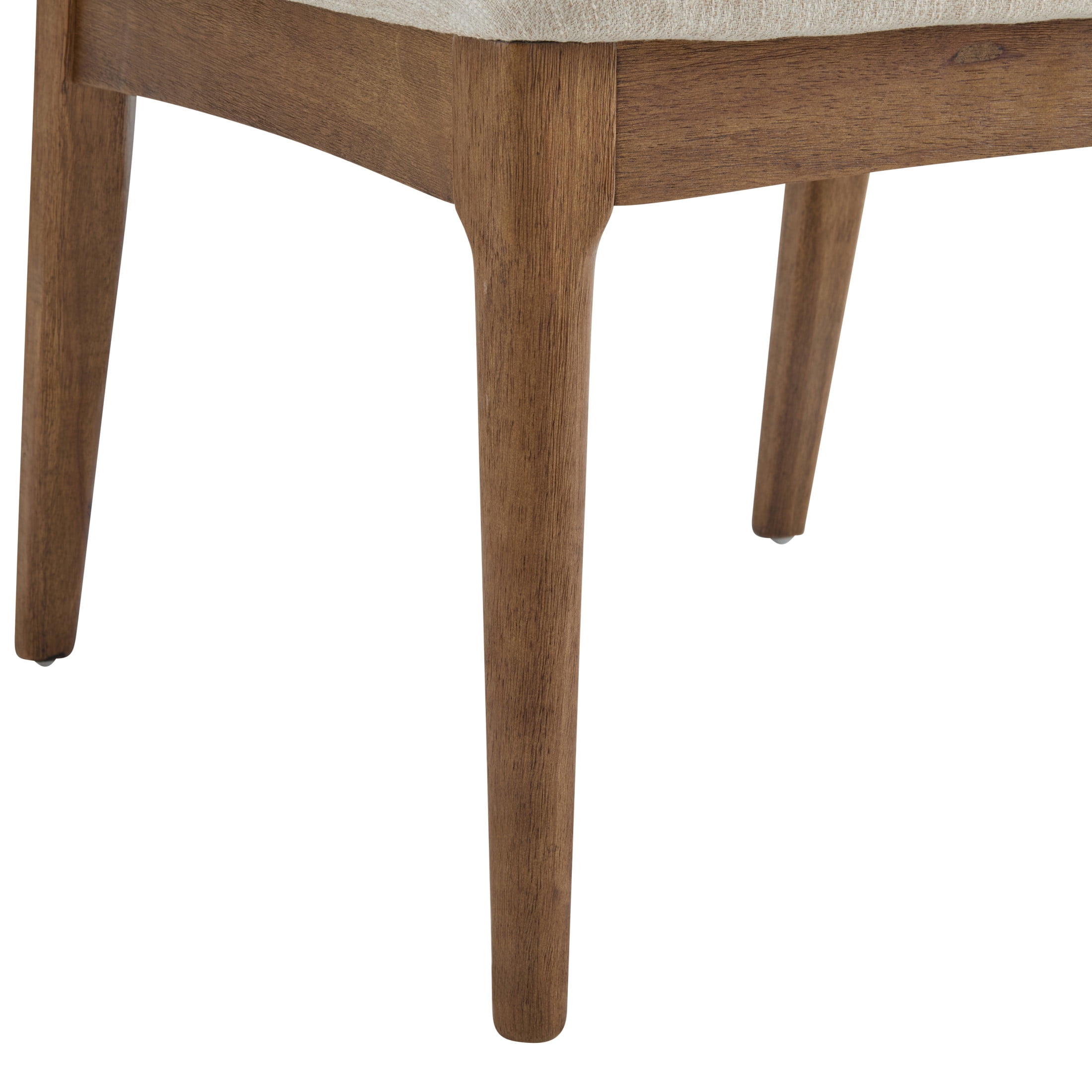Quintra Upholstered Cane Webbing Dining Chairs, Rubberwood, Beige+Walnut, Set of 2