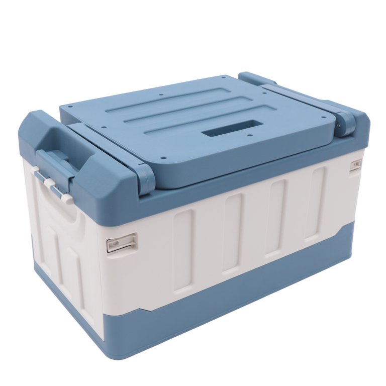58L Plastic Storage Container Bin Camping Fishing Box Car Trunk Organizer &  Seat 