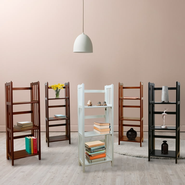 Casual Home 3 Shelf 14 Inch Folding Office Furniture Wood Bookcase
