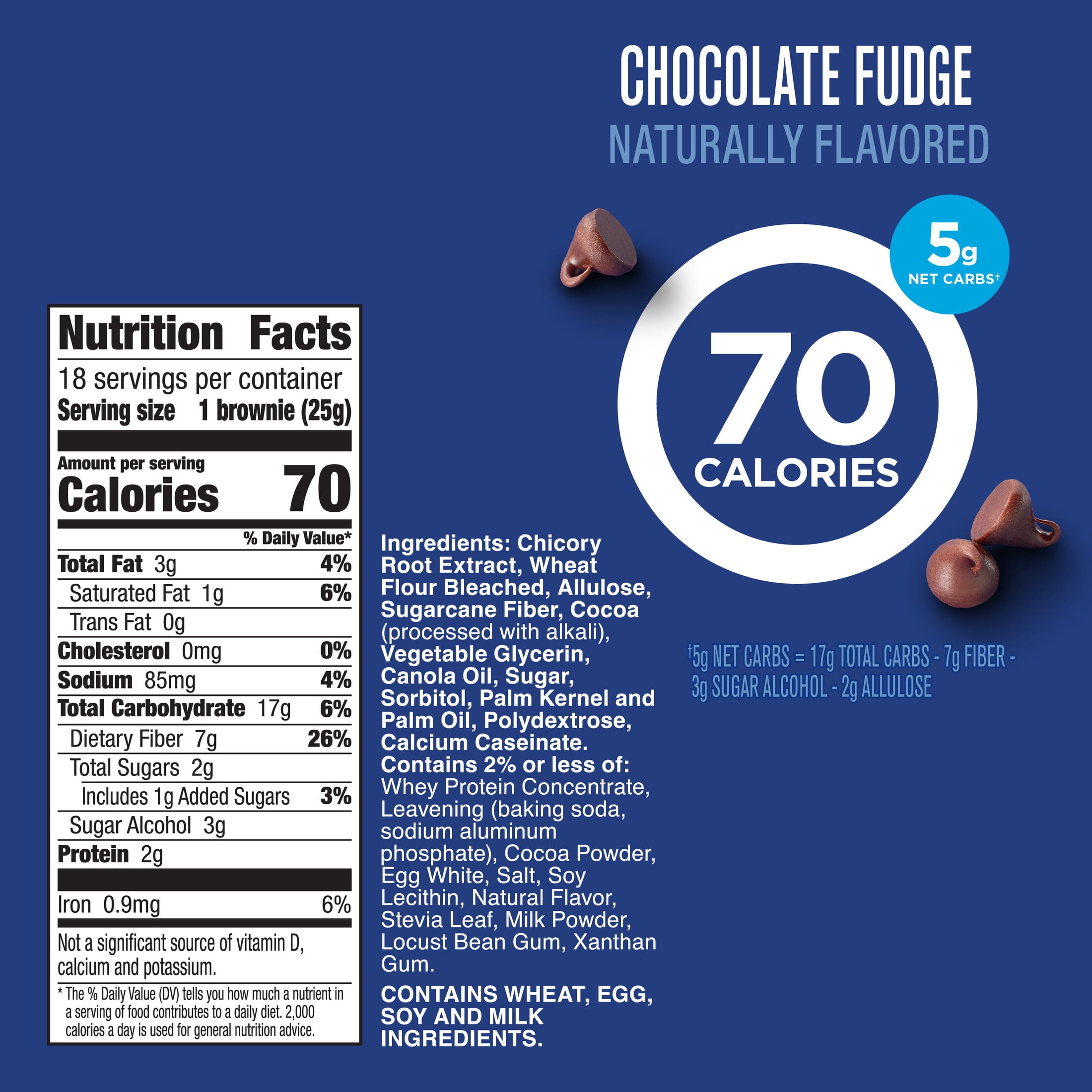 Fiber One 70 Calorie Brownies, Chocolate Fudge Snack Bars, Mega Pack, 18 Count, 16 oz