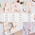 thumbnail image 3 of CAUYDY 0-3M 6-9M 12-18M Baby Boys Bodysuit Infant Long Sleeved Romper for Girls Preemie Fall Winter Sleepers Newborn Pajamas Sizes 6-9 Months,Light Gray, 3 of 4