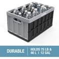 thumbnail image 5 of CleverMade Heavy Duty Collapsible Trunk Tote Crate with Lid, 46L (12 Gal), Obsidian, 3 Pack, 5 of 10