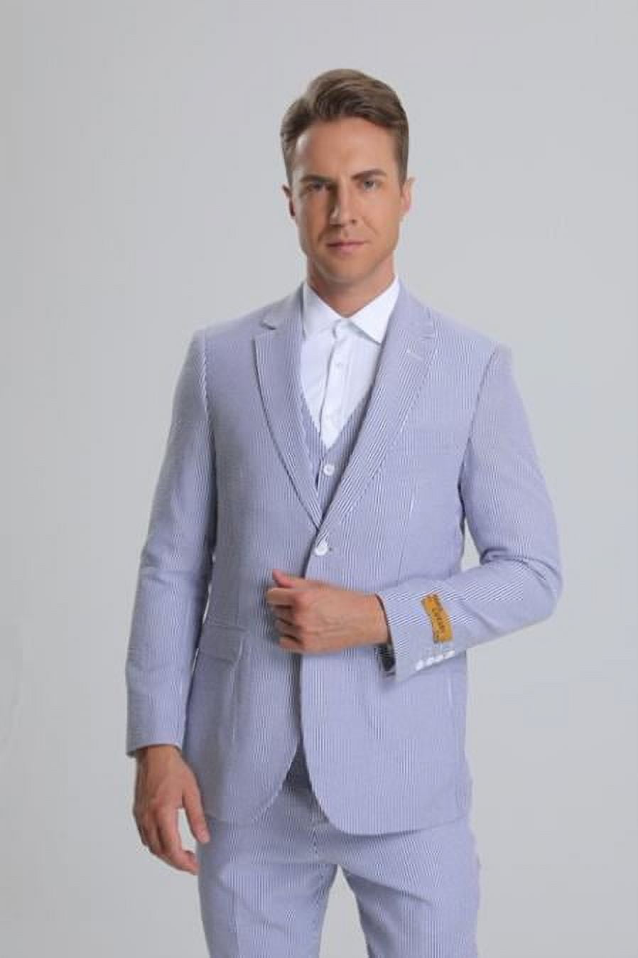 grey suit with tiffany blue tie