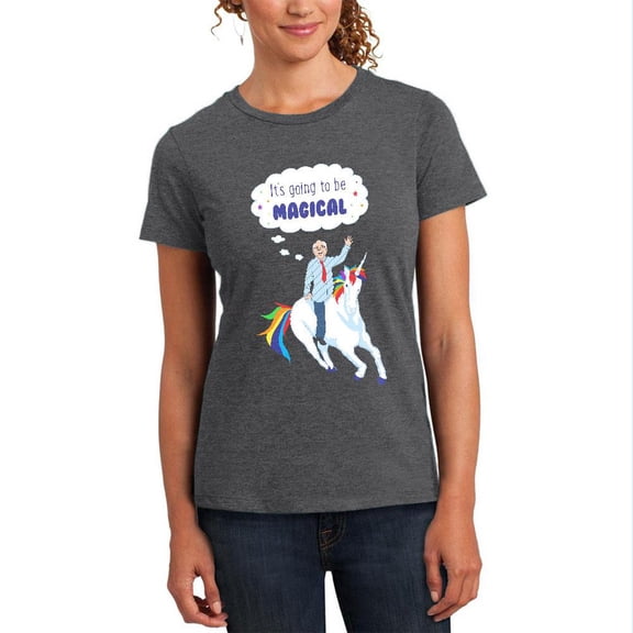 Election 2020 Bernie Sanders is Magical Unicorn Womens Heather T Shirt Deep Heather LG