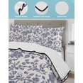thumbnail image 4 of Quilts Twin XL Size, Blue Floral Leaf Soft Comforter Bedding Set for Bed, Retro Farmhouse Plant Tree Branch Lightweight Quilted Bedspread with Pillow Cover(2 Pieces) for All Season, 68x98 Inch, 4 of 6