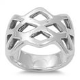 thumbnail image 1 of Criss Cross Oxidized Wide Modern Ring .925 Sterling Silver Band Jewelry Female Male Unisex Size 10, 1 of 4
