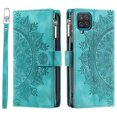 thumbnail image 6 of ShellTechb Galaxy A12 5G Case Wallet for Women, Zipper Card Holder Mandala Embosssed PU Leather Wrist Strap Book Folio Flip Cover Compatible,Green, 6 of 9