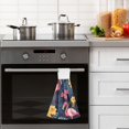 thumbnail image 4 of Yayeee Kitchen Hanging Hand Towels Set of 2 with Loop Bathroom Absorbent Tie Towel, Red Floral Flamingo, 4 of 7