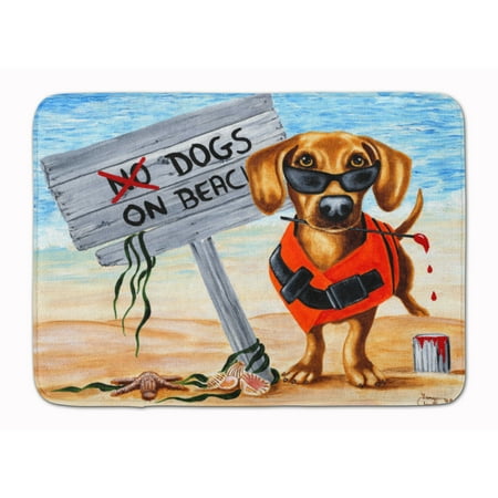 

Carolines Treasures AMB1341RUG The Dog Beach Dachshund Machine Washable Memory Foam Mat 19 X 27 multicolor