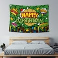 thumbnail image 2 of Green Turtle Theme Happy Birthday Photography Backdrop, 5x3ft City Skyline Buildings Background Photo Booth Banner Props for Kids Girls Boys Birthday Baby Shower Holiday Party Decorations Supplies, 2 of 8
