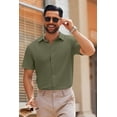 thumbnail image 5 of COOFANDY Men's Casual Button Down Shirts Short Sleeve Summer Untucked Dress Shirts, 5 of 7