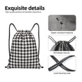 thumbnail image 5 of Drawstring Backpack - Houndstooth Black And White Splash Proof Small Drawstring Gym Bag for Women Men, Cinch Sports String Bag Backpack for Travel Swimming Beach, 5 of 8
