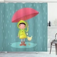 thumbnail image 1 of Ambesonne Rain Shower Curtain, Girl with Duck Friend, 69"Wx70"L, Multicolor, 1 of 3