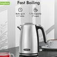 thumbnail image 4 of LONGDEEM Electric Kettle Stainless Steel - 1500W Quick Boil, Auto Shutoff - 1.7L, Silver, 4 of 9