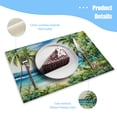 thumbnail image 3 of BaHomeck placemats Set of 4 rectangle Linen Cotton Placemats for Dining Table Washable Heat Resistant,Ocean Waves And Tropical Foliage,18*12inch, 3 of 4