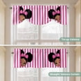 thumbnail image 5 of Pink Stripes Tie Up Valance Curtains for Windows, Kitchen Curtains Window Treatments, Cartoon Funny Bow Girl Vertical Striped Short Window Shades Valances for Bedroom Bathroom Cafe 42"x12", 5 of 8
