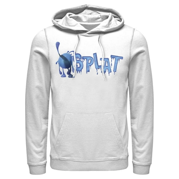 Men's Strange World Splat Drip Logo Pull Over Hoodie White Medium