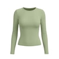thumbnail image 6 of Zormilly Long Sleeve Shirts for Women Slim Fitted Crew Neck Basic Tees Stretch Soft Casual Underscrubs, XS-2XL, 6 of 6