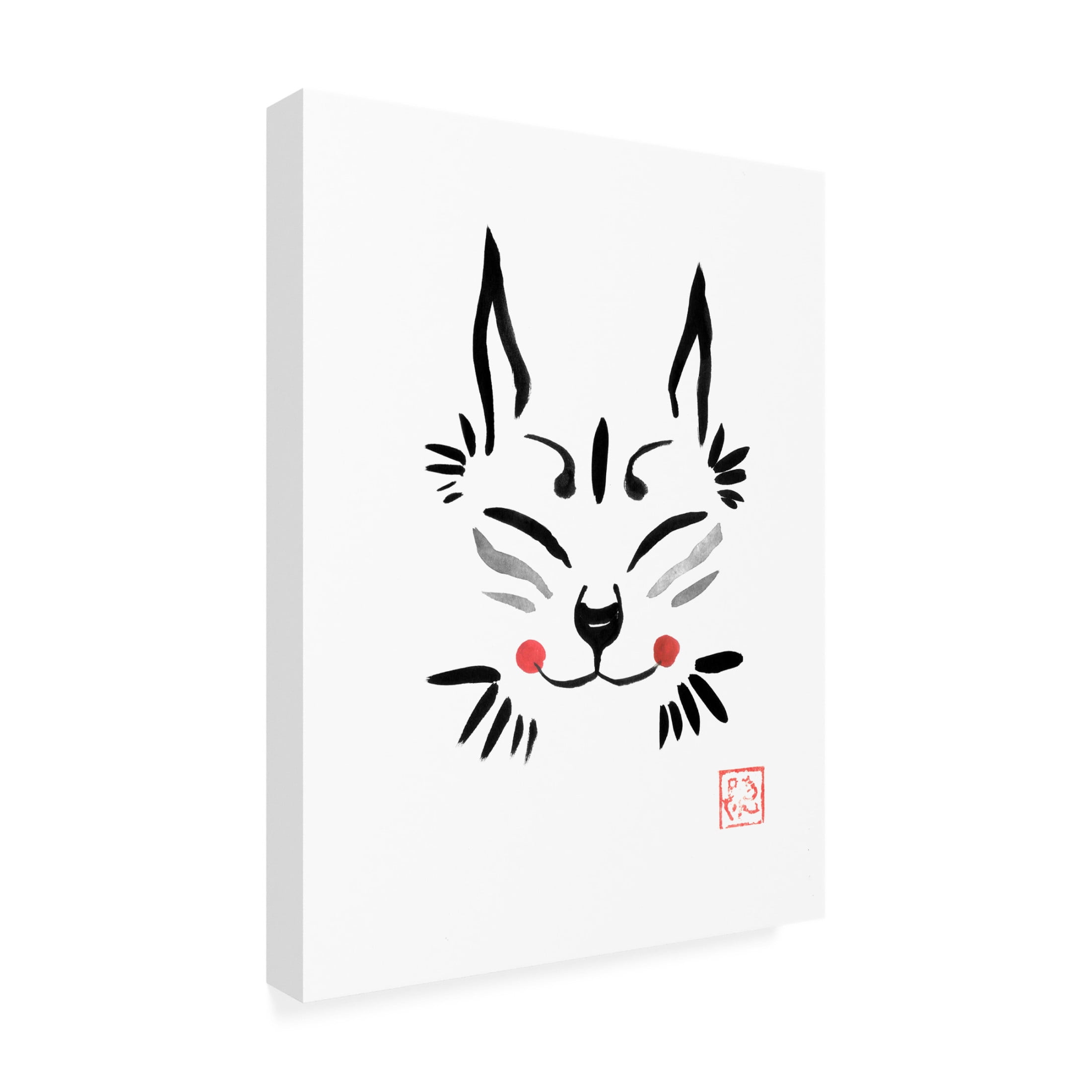 Canvas Wall Art - Pechane 'Katsune Mask' Wall Art for Living Room, Bedroom, or Office Décor by Trademark Fine Art - 14 x 19 Inches